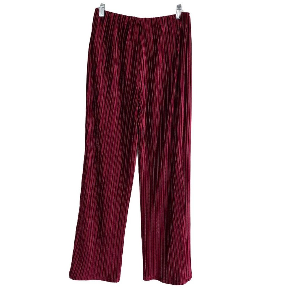 Alfani Deep Red High Rise Velvet Pull On Pants